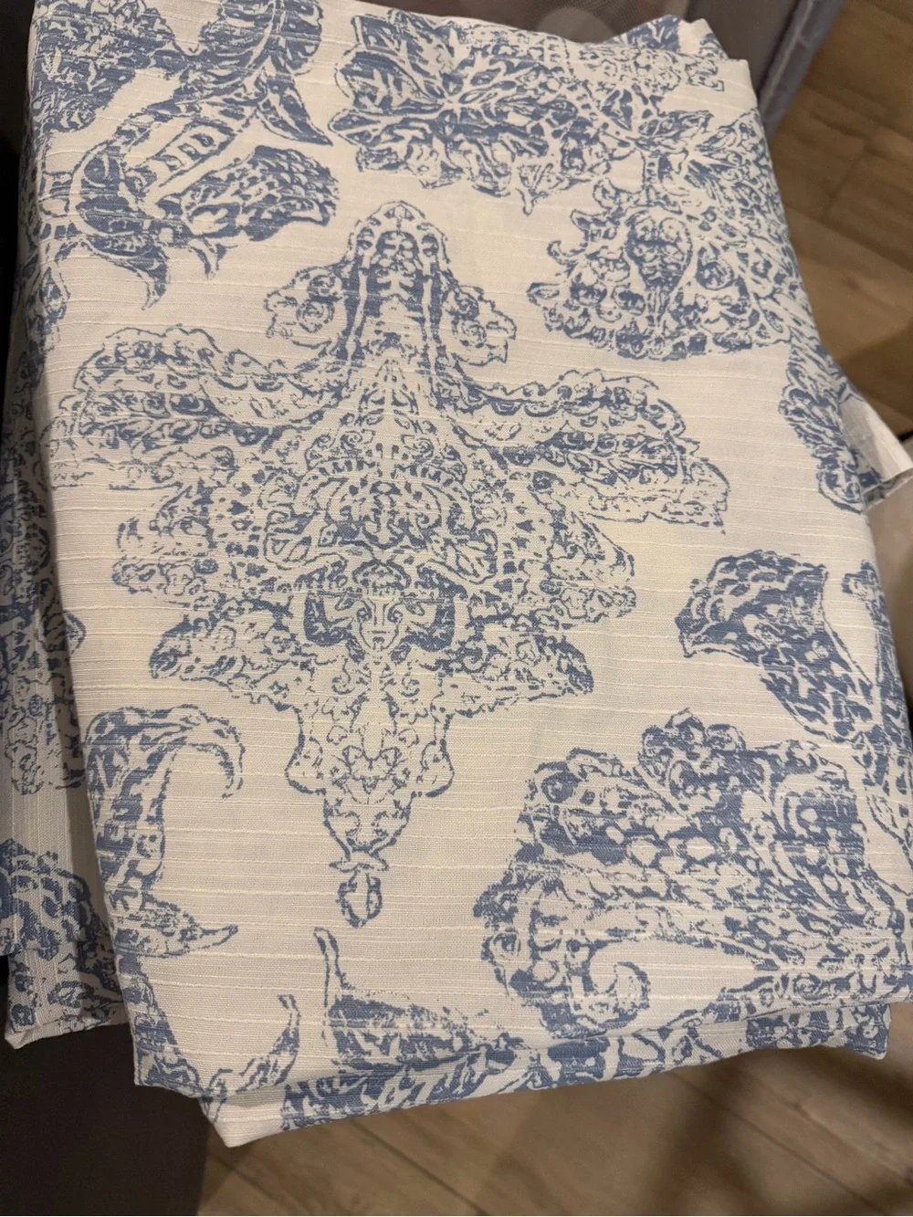 Threshold Blue Floral Light-Filtering Curtain Panel (set of 2)